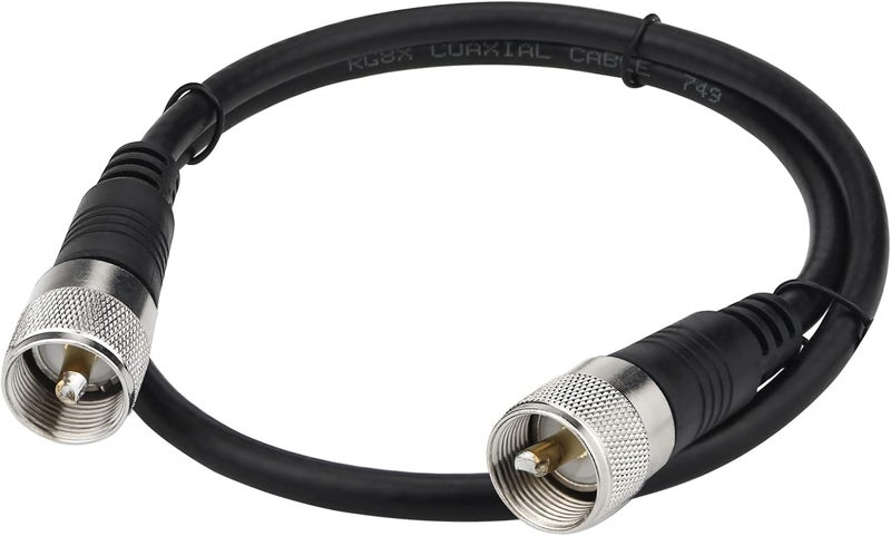 Ullnosoo RG8x Jumper Cable, 2ft CB Radio Antenna Coax Cable UHF PL259 Male to Male Low Loss CB 50 Ohm for HAM Radio, Antenna Analyzer, Dummy Load, SWR Meter - Image 1